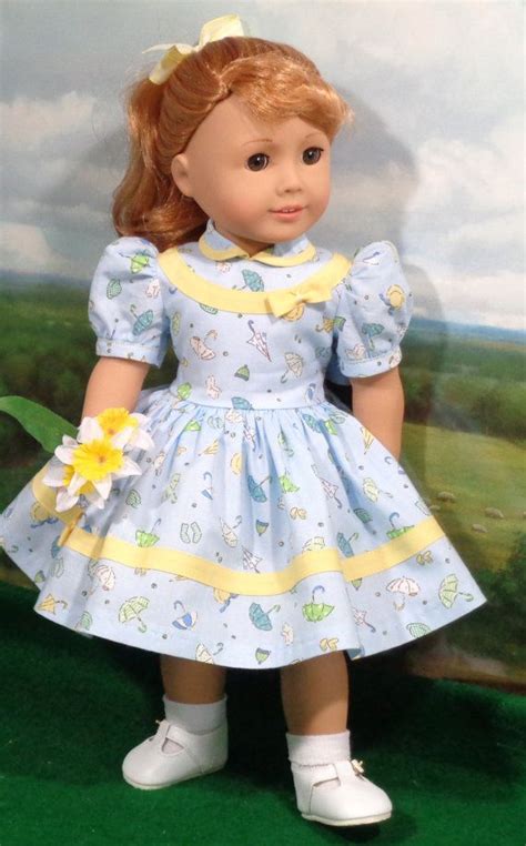 1940s 1950s spring showers dress for 18 inch girls doll clothes american girl american doll