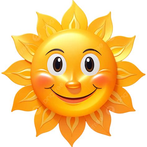 Sol Sonriente Realista Png Dibujos Ilustración Elemento Sol Png