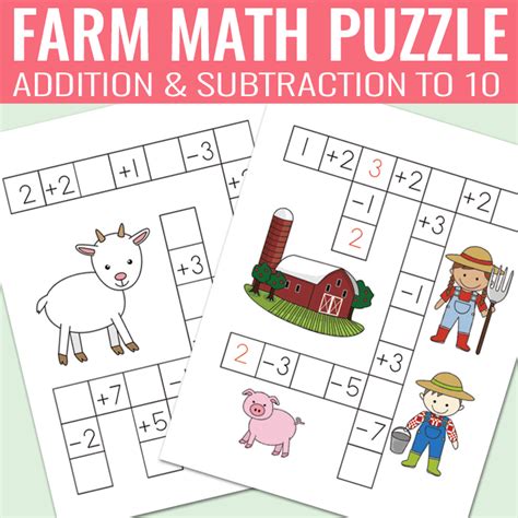 Where appropriate each worksheet is given a year level that it is applicable to. Farm Math Puzzles - Addition and Subtraction Worksheets ...