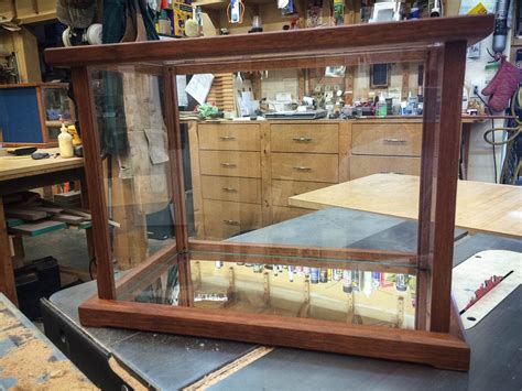 Handmade Mirrored Bottom Display Case For Collectibles Made From Merbau