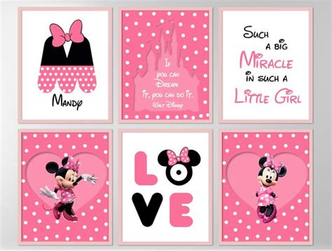 Minnie Mouse Room Decor Minnie Mouse Wall Art Minnie Mouse Etsy