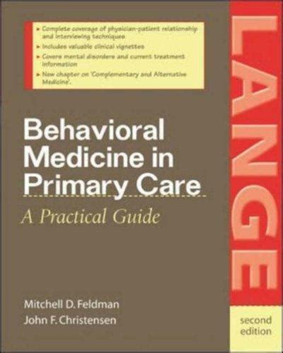 Behavioral Medicine In Primary Care By John F Christensen And Mitchell