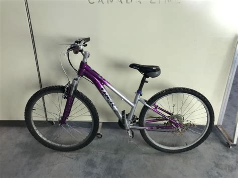 Silver And Purple Trek 21 Speed Front Suspension Mountain Bike Able