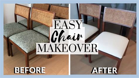 How To Reupholster A Chair Diy Dining Chair Makeover Youtube