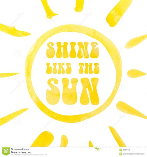 Shine Like The Sun Lettering Poster Abstract Sunshine Watercolor With