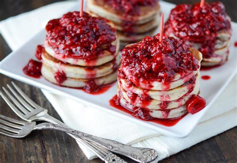 Homemade Pancakes With Raspberry Sauce The Novice Chef