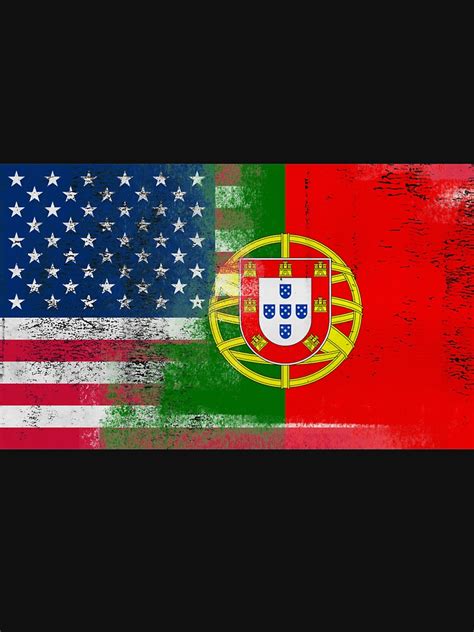 Portuguese American Half Portugal Half America Flag T