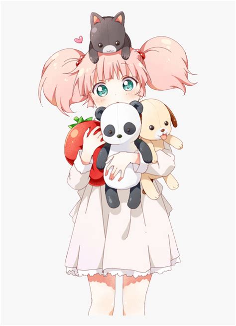Girl Anime Kawaii Cat Meow Strawberry Panda Pink Hair Anime