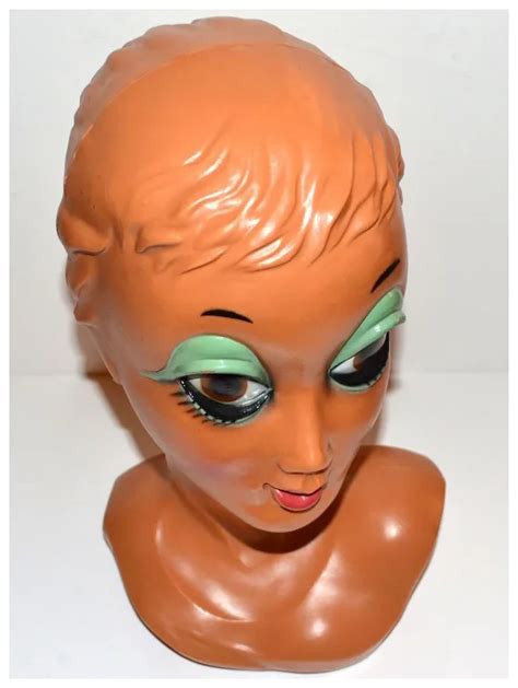 Circa 1960s Big Brown Eye Twiggy Biba Mannequin Bust Display Ruby Lane