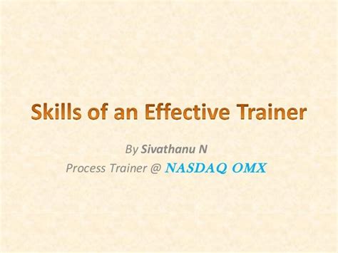 Skills Of An Effective Trainer