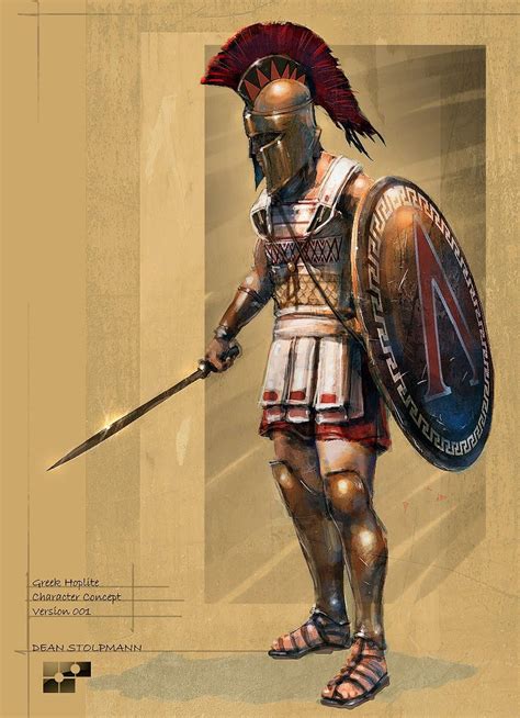Greek Hoplite The Symbol On His Shield Belongs To Sparta Military