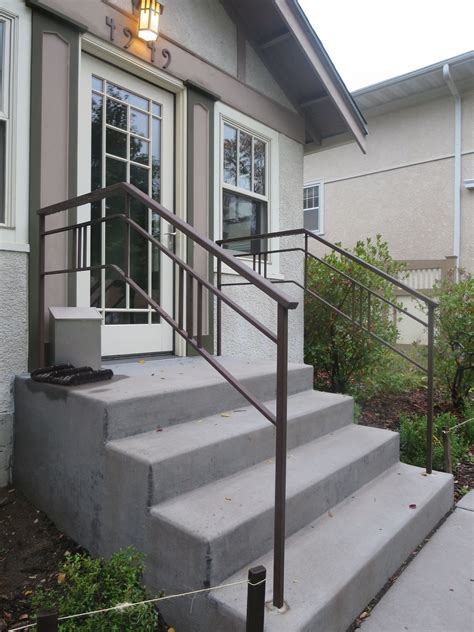 Metal Step Railing Outdoor Exterior Railings And Handrails For Stairs