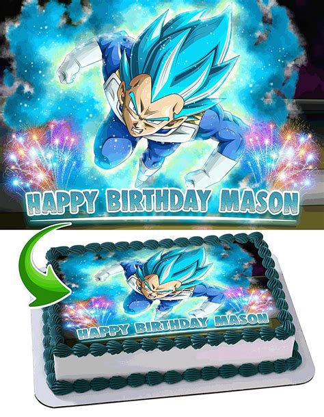 Dragon ball z cake topper. Dragon Ball Super, Vegeta, Anime, Dragon ball Z, Super Saiyan Personalized Cake Toppers Icing ...