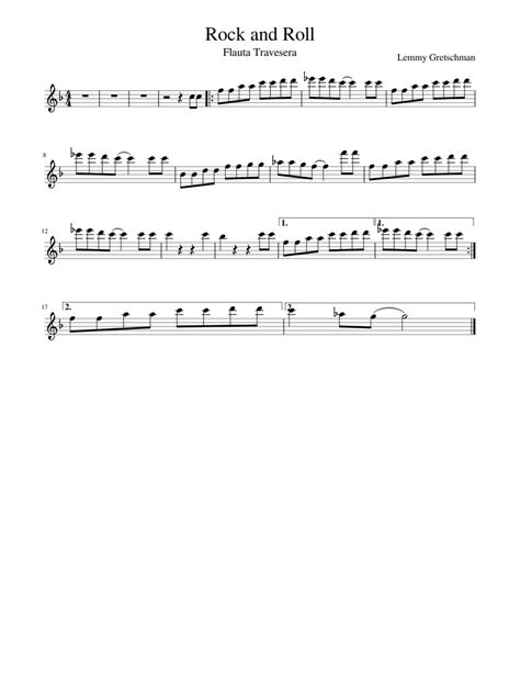 Rock And Roll Sheet Music For Flute Solo