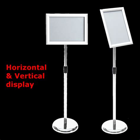 Adjustable A4 Metal Display Pedestal Sign Floor Holder Stand Poster