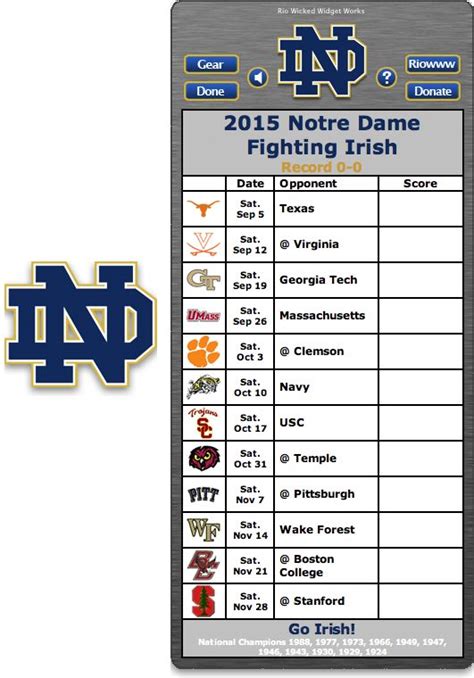 Notre Dame Game Day Schedule Ihsanpedia