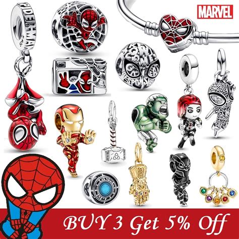 Nowy Marvel Spiderman 925 Sterling Silver Disney Gorący Bubel Hulk