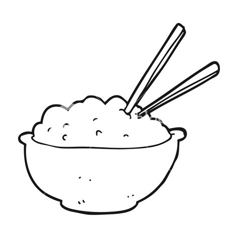 Rice Bowl Drawing Vector Cartoon Clip Clipart Sketch Drawings Template