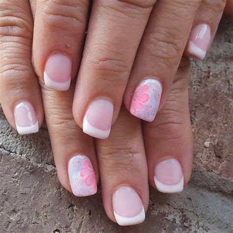 hot pink tip french manicure