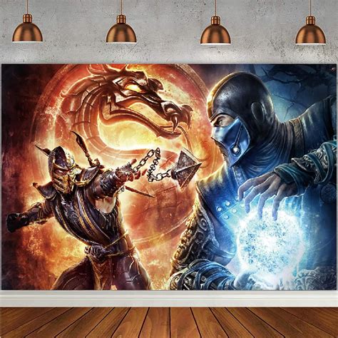 Buy Qici Mortal Kombat Party Decorations Backdrop Happy Birthday