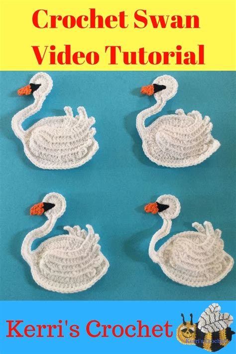 Learn How To Make These Crochet Swan Appliqués With My Crochet Video