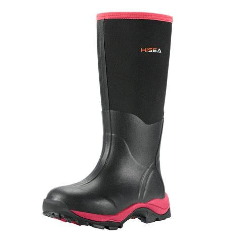 hisea hisea women s hunting boots insulated rubber boots waterproof muck mud boots outdoor