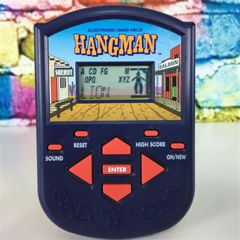 Vintage Electronic Handheld Hangman Game 1995 Milton Bradley Tested
