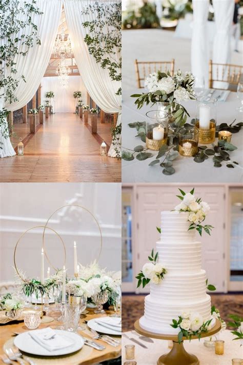 Simple Classic White And Greenery Wedding Decoration Ideas Classic Wedding Themes Classic
