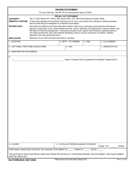 2024 Army Sworn Statement Form Fillable Printable Pdf And Forms Handypdf