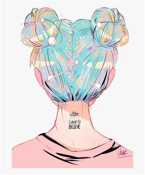 How To Draw Anime Hair Space Buns Pink Space Buns Girl Digital Speed