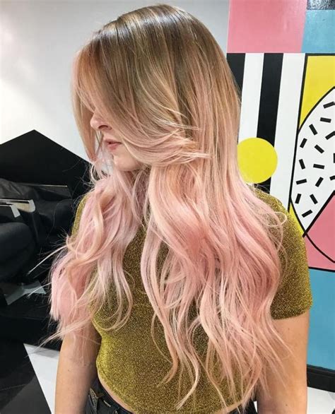 Long Bronde To Pastel Pink Ombre Hair Blonde Pink Balayage Blonde Hair