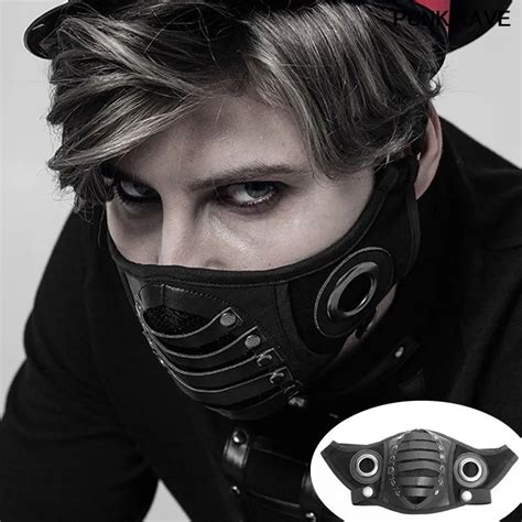 Fashion Pu Leather Inside Breathable Double Net Cool Men Masks