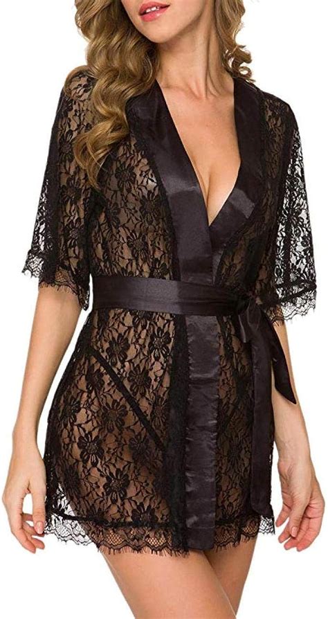 erotic lingerie women s sexy lingerie see through robes sheer mesh nightgown floral lace robes