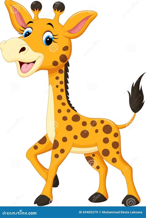 Cute Giraffe Cartoon Stock Illustration Illustration Of Icon 69405379