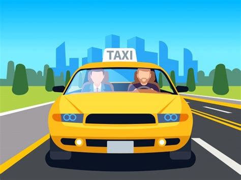 Premium Vector Car Taxi Driver Client Auto Cab Inside Passenger Man