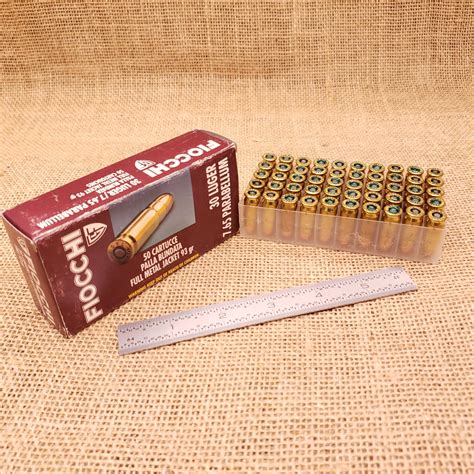 Fiocchi 30 Luger 765mm Ammo 50 Rounds 93 Grain Fmj Old Arms Of