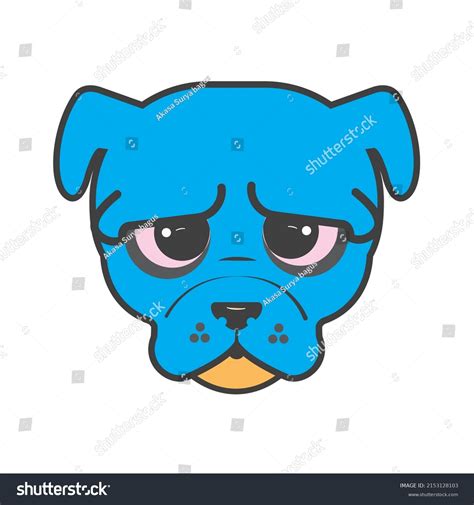 Blue Bulldog Icon Mascot Dog Logo Stock Vector Royalty Free