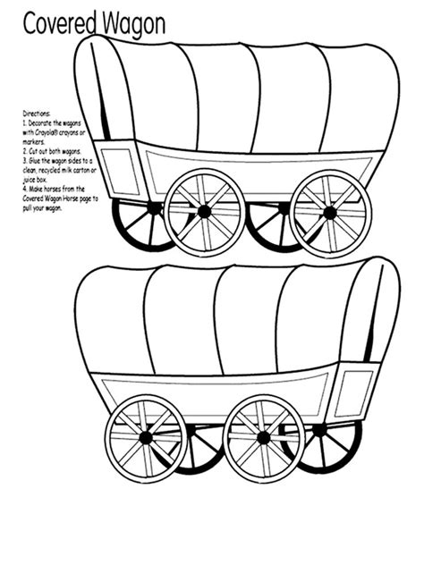 Western Wagon Coloring Page