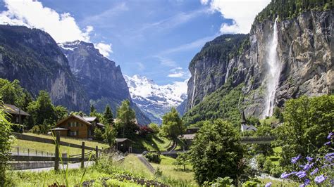 A Total Of 72 Waterfalls Gush Down Into The Lauterbrunnen Valley From