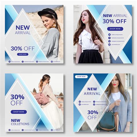 10 Unique Fashion Promotional Instagram Post Template For Social Media