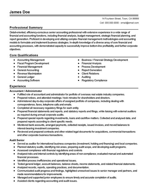 Use this sample cv and example sentences featuring the most basic elements that recruiters look for. Accounting Administrator Templates | MyPerfectResume