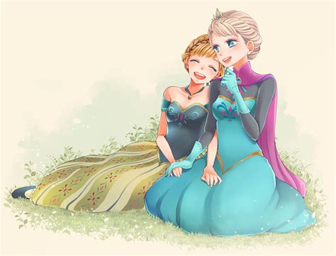 Anna And Elsa Frozen Fan Art 39434403 Fanpop