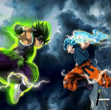 Broly Vs Goku Super Saiyan Blue Dragon Ball Super Personajes De