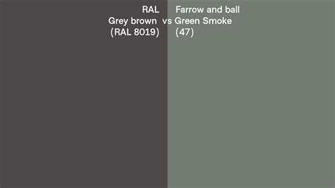 Ral Grey Brown Ral Vs Farrow And Ball Green Smoke Side By