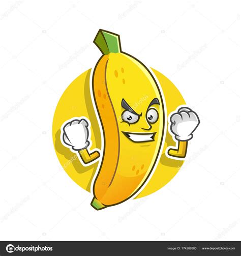 Strong Banana Mascot Vector Banana Character Stock Vector Image By