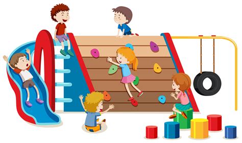 Children Playing At Playground 296562 Vector Art At Vecteezy