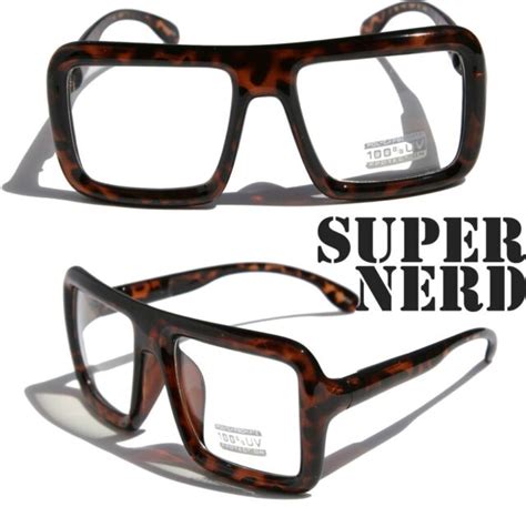 Large Retro Nerd Bold Thick Square Frame Classic Eye Glasses Tortoise