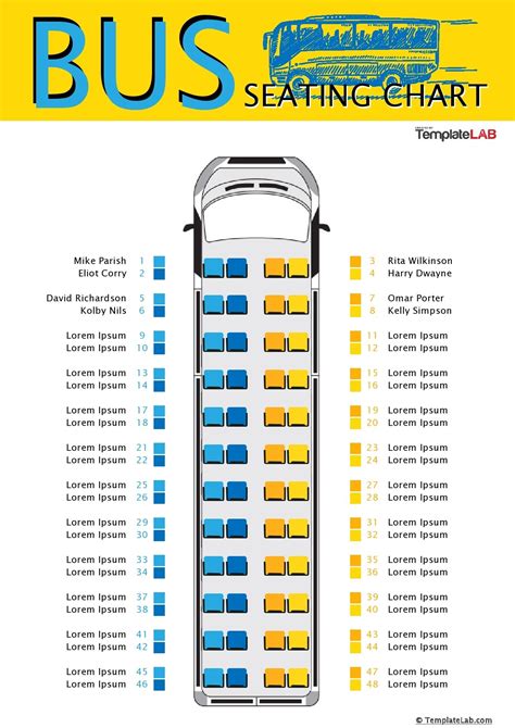 School Bus Seating Diagram