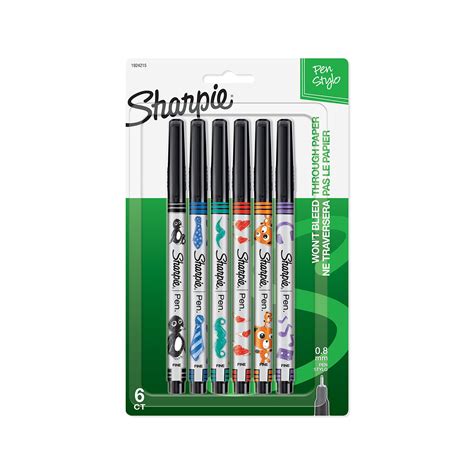 Your sharpie pen pack includes: Sharpie Pen, Fine Point, 6-Pack, Assorted Colors (1924215 ...