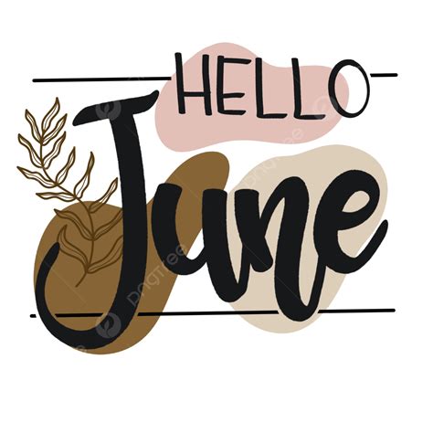 Month June Clipart Vector Lettering Month Of June With Aesthetic